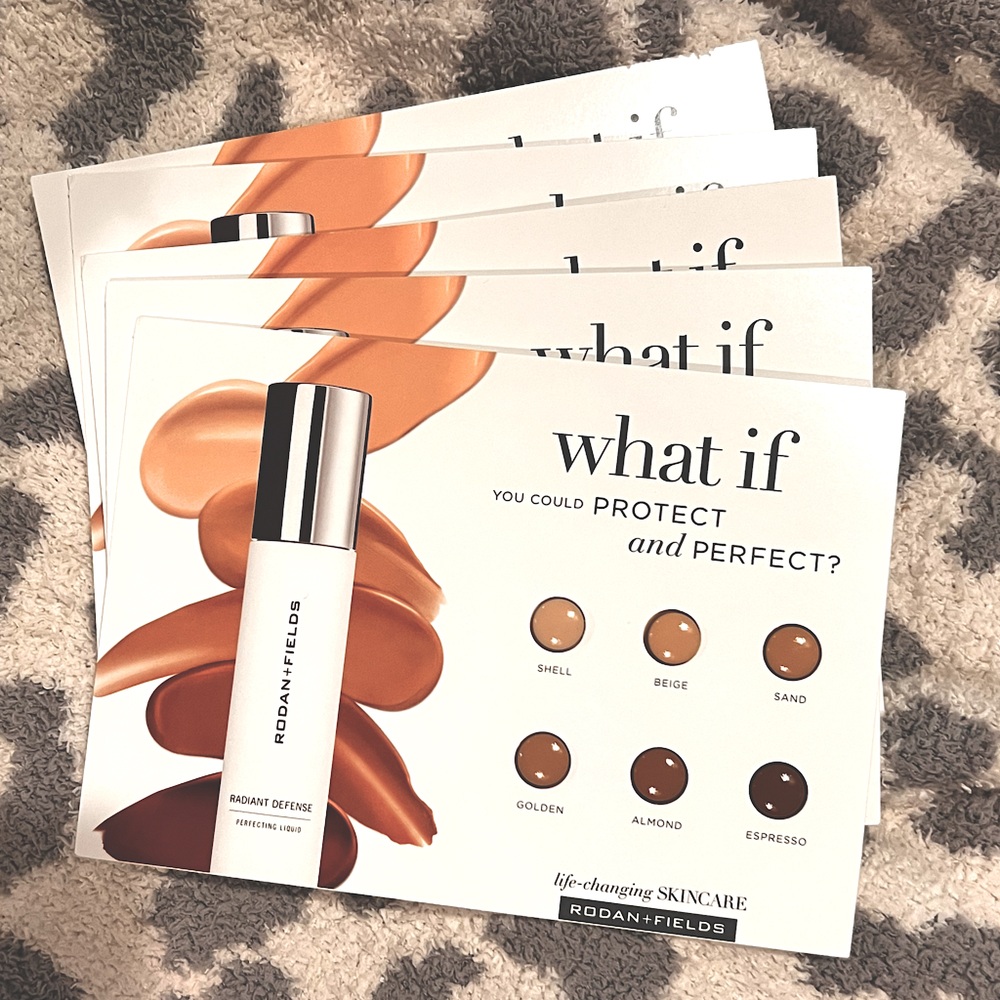 (5) Rodan+Fields Radiant Defense Foundation Sample Cards